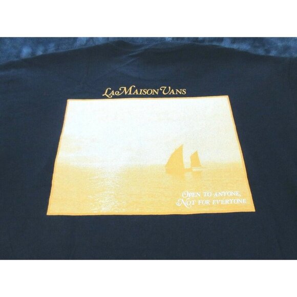 Vans Men's La Maison House of Vans LS T shirt Blue Yellow Size Medium NWT - Picture 2 of 5